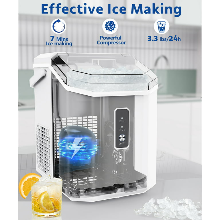  Kndko Nugget Ice Maker Countertop,34lbs/Day,Portable Crushed Ice  Machine,Self Cleaning with One-Click Design & Removable Top Cover,Soft  Chewable Pebble Ice Maker for Home Bar Camping RV : Appliances