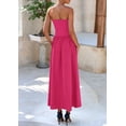 thumbnail image 2 of Vestido largo PRETTYGARDEN para mujer, primavera 2025, sin tirantes, rosa rojo, 2 of 9