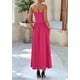 thumbnail image 2 of Vestido largo PRETTYGARDEN para mujer, primavera 2025, sin tirantes, rosa rojo, 2 of 9