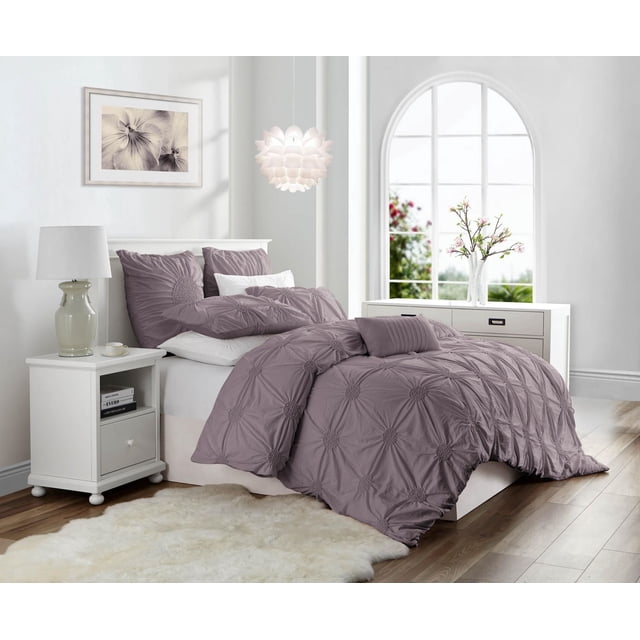 Ensemble de housse de couette de luxe à fleurs froncées de haute qualité