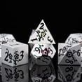 thumbnail image 4 of 7 PCS Solid Metallic Flower D&D Dice Set,Metal Dungeons and Dragons Dice Set with Gift Box for DND Tabletop Game (Silver-Seven Colour Brocade), 4 of 5