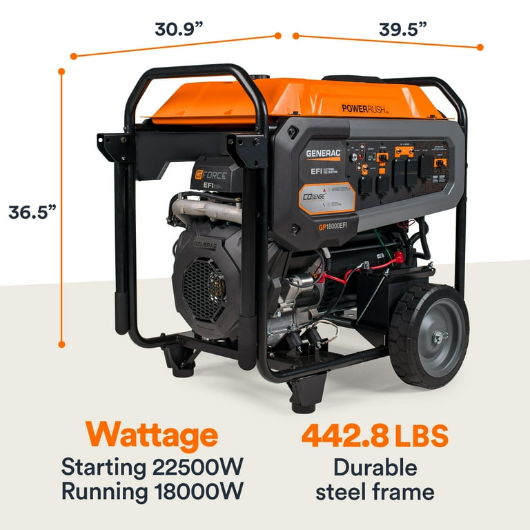 Generac 8917 GP18000E 18000 Watt Electric Start Gas Powered