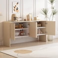 thumbnail image 2 of CASEMIOL 60" Storage Space Sideboard with 4 Doors and Rebound Device, Minimalist Style Storage Cabinets, Wooden Console Table for Dining Room Living Room Entryway (Apricot Cream + MDF-A60L), 2 of 9