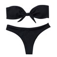 thumbnail image 1 of WILLBEST Trajes de Baño Mujer Completo Conjunto de Bikini Bandeau de Corte Alto Con Lazo Sólido Sexy Para Mujer Traje de Baño de Dos Piezas, 1 of 2