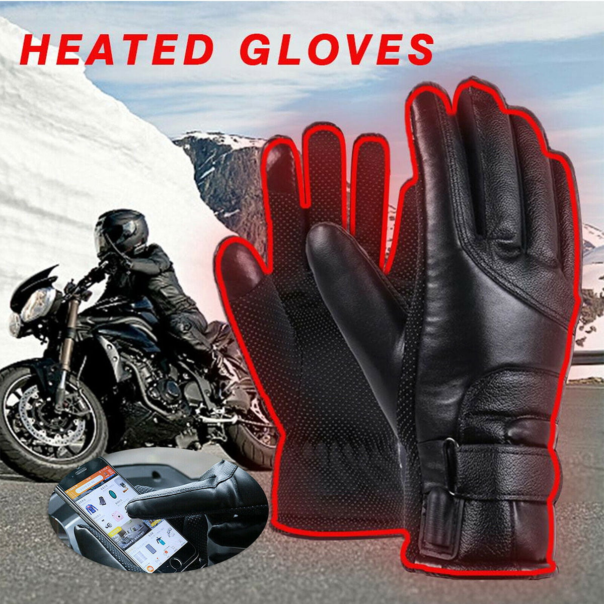 Winter Heated Gloves USB Hand Warmer Electric Gloves Rechargeable Battery Gloves 