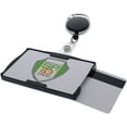 thumbnail image 3 of Premium Two Card Plastic Badge Holder - Vertical or Horizontal - with Heavy Duty Retractable Carabiner Clip Badge Reel by Specialist ID (Black, Sold Individually), 3 of 7