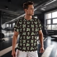 thumbnail image 3 of Wukai Skulls Gold Chains Dollar Print Men's Short-Sleeved Mesh T-Shirt,Quick-Dry Short Sleeve Workout T-Shirt-3X-Large, 3 of 8