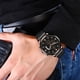 thumbnail image 2 of Reloj casual masculino de moda para hombre Reloj de pulsera de cuarzo con esfera redonda colorida (oro rosa negro), 2 of 3