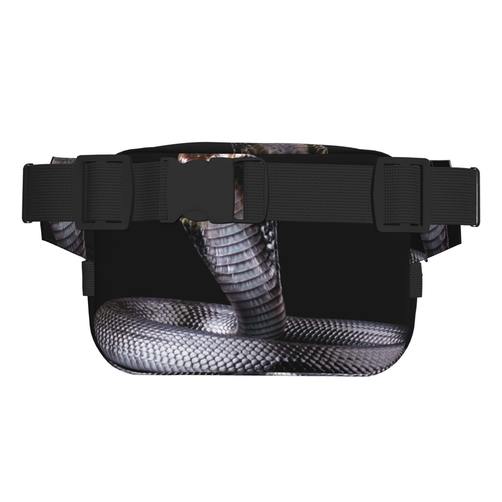 Picia Black Cobra Snake Print Square Double-Layer Waist Bag Mini Adjustable Waist Belt Bag Exercise Running Travel Hiking