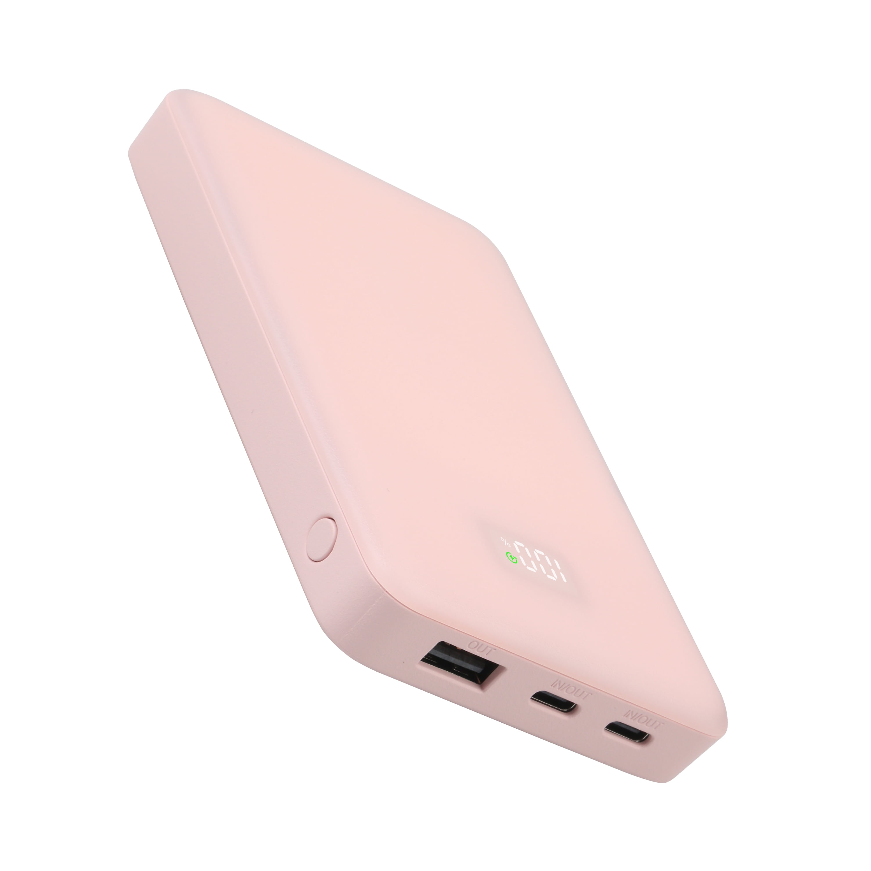(5 pack) onn 10,000 mAh Portable Power Bank with Fast Charging Output (20W), Dual USB-C ports, USB port, LED Digital Display, Pink - Compatible with iPhone, iPad, AirPods, Samsung Galaxy, Note, Pixel & More