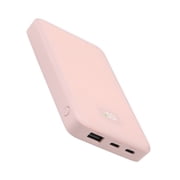 onn 10,000 mAh Portable Power Bank with Fast Charging Output (20W), Dual USB-C ports, USB port, LED Digital Display, Pink - Compatible with iPhone, iPad, AirPods, Samsung Galaxy, Note, Pixel & More
