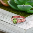 thumbnail image 4 of Gem Stone King 1.42 Ct Oval Green Peridot 18K Rose Gold Plated Silver Ring (Size 9), 4 of 4