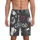 thumbnail image 1 of Balery I Love Coffee Pantalones cortos de pijama de punto de algodón para hombre con cinturilla y bolsillos-Large, 1 of 6