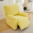 thumbnail image 6 of AIGIA Recliner Covers Stretch Reclining Chair Covers 4-Pieces Recliner Sofa Slipcovers Stripe Jacquard Recliner Couch Covers, 6 of 10