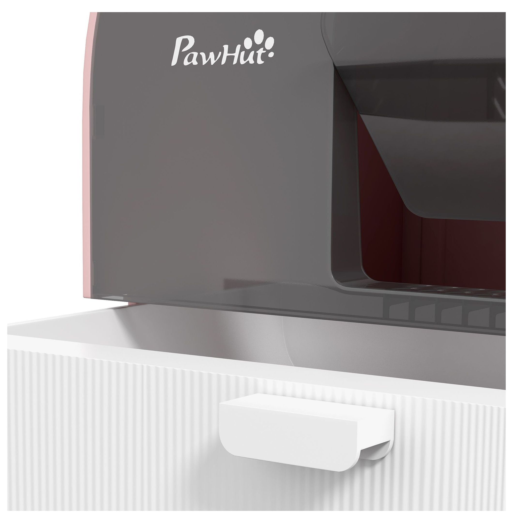 Covered Cat Litter Box with Lid, Scoop & Filter - Pink Compact Litter Box for Cats - Enclosed Cat Toilet with Mat - Private, Odor Control for Kittens Under 10lbs