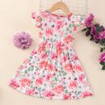 thumbnail image 1 of RXIRUCGD Plant Pattern Children's Flying Sleeves Breathable Cool Waist Dress( Red, Size:2 Years ), 1 of 8
