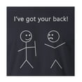 thumbnail image 2 of 9 Crowns Tees Mens Womens Funny I've Got Your Back Stick Figure Shirt (Unisex Navy, Medium), 2 of 3