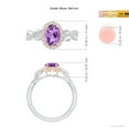 thumbnail image 5 of ANGARA Natural 1.15 Ct. Amethyst with Diamond Halo Ring in 14K Rose & White Gold for Women (Ring Size: 3), 5 of 10