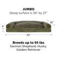 thumbnail image 3 of FurHaven Pet Products Faux Fur & Velvet Pillow Sofa Pet Bed for Dogs & Cats - Dark Sage, Jumbo, 3 of 8
