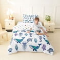 thumbnail image 4 of jejeloiu Watercolor Ocean Life Twin Comforter Sets,Turtle Whale Print Bedding Set For Boys,Multicolor,Polkadot Reversible,2pcs,1 Comforter and 1 Pillowcase, 4 of 7