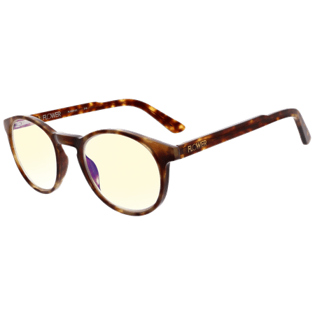 Flower Eyewear Handmade BlueLight Blocking Computer Glasses, Blonde Demi