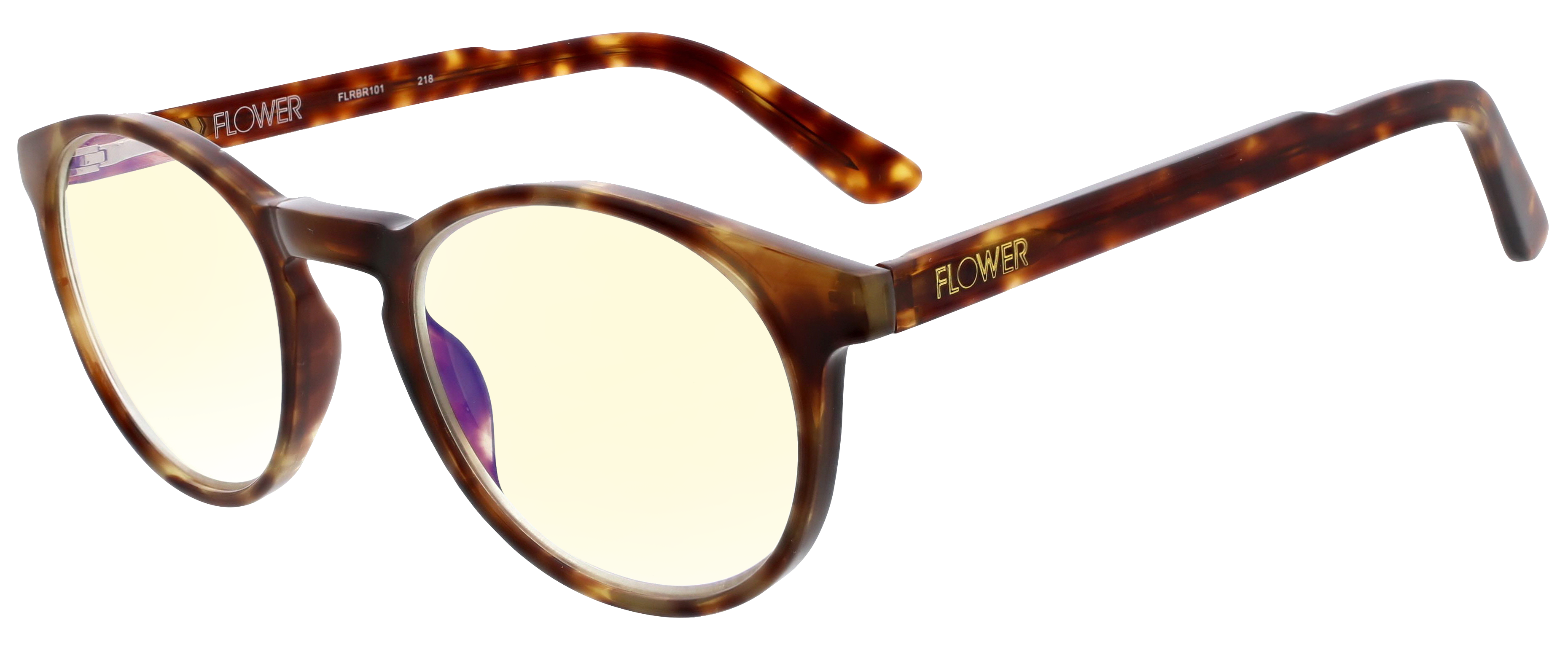 Blue Light Computer Glasses, Daisy Frame, Tiger Eye Tort