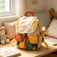 thumbnail image 6 of Colorblock Lightweight Nylon Daypack, Multi Pocket Waterproof Casual Rucksack With Padded Shoulder Straps For Outdoor Trips Picnic Day Travel Daily Carry Storage,B:13.8*11.4*6.3in, 6 of 8