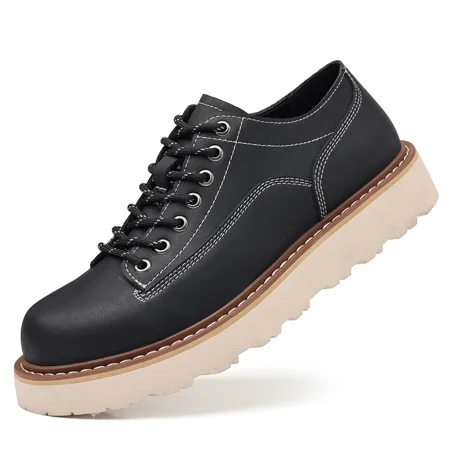 

Genuine Leather Casual Oxford Shoes for Men Round Toe Man Formal Shoes Handmade Mens Business Flats Leisure Walk Dress Footwear (black 44)