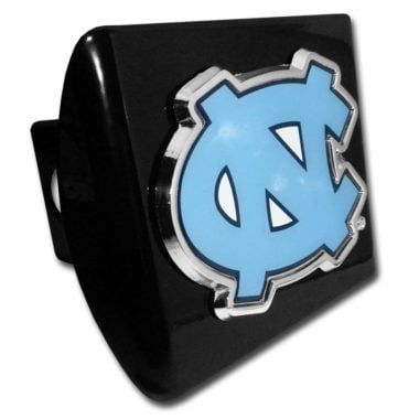 North Carolina Hitch Cover - University of North Carolina Color Emblem on Black Hitch Cover