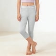 thumbnail image 4 of Favoffer Toddler Girls Elastic Cropped Leggings Solid Color Soft Yoga Casual Capri Pants Sports Outdoor Leisure Wear 3-13Y, 4 of 9