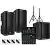 Harbinger PA Package With L802 Mixer, VARI V2300 Series Speakers, V2318S Subwoofer, Stands and Cables 12" Mains