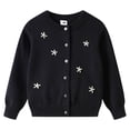 thumbnail image 2 of Girls Knit Cardigan Summer Lightweight Lace Round Neck Button Open Front Cover Up Casual Outfit, 2 of 7