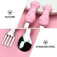 thumbnail image 2 of Tableware Learning Fork Pink 1 Set 4.3In, 2 of 5