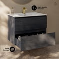 thumbnail image 3 of Liberte 30" Wall-Mounted Bathroom Vanity in Black Oak with Sink Top, 3 of 10