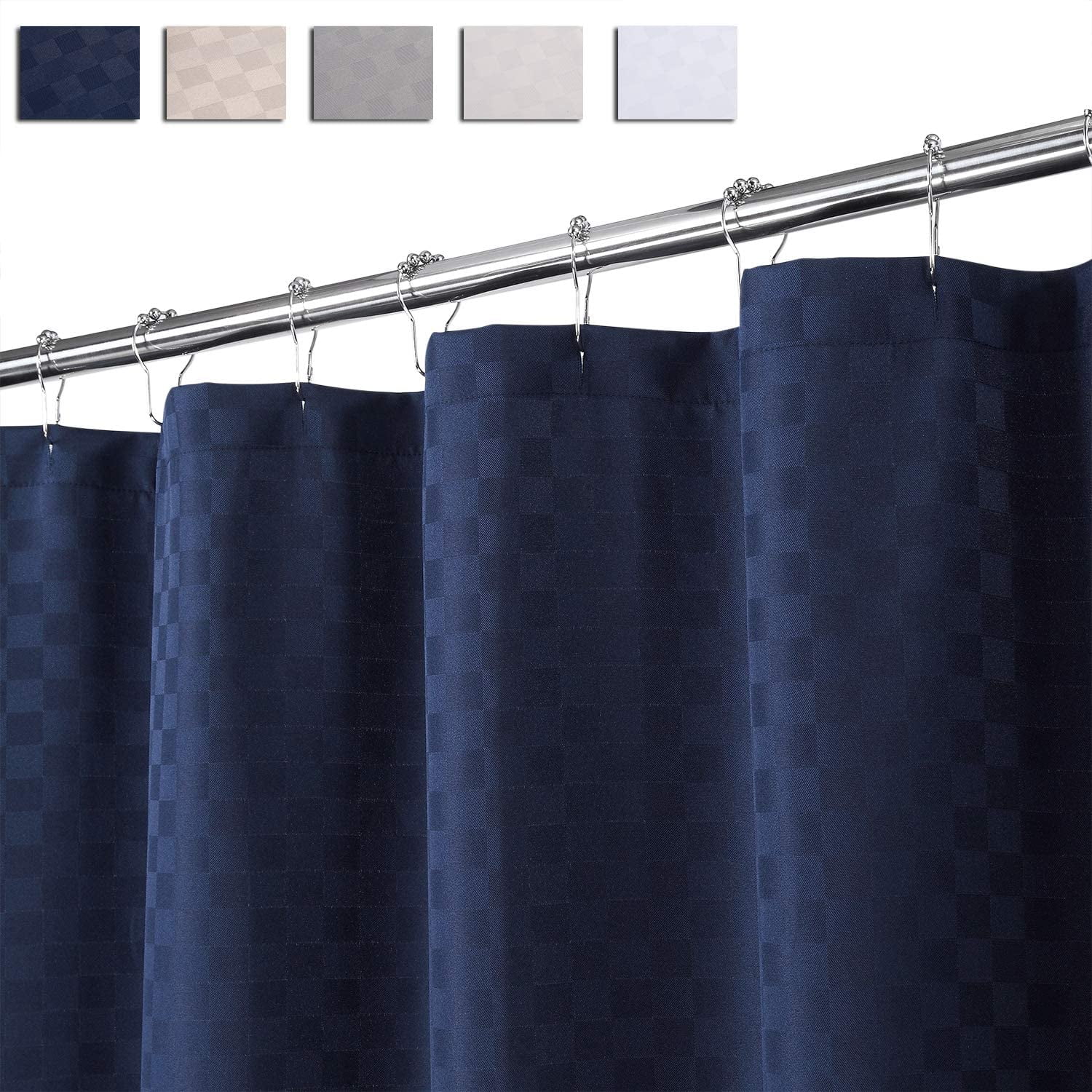 Extra Long Shower Curtain, Hotel Luxury 190GSM Heavy Weight Fabric