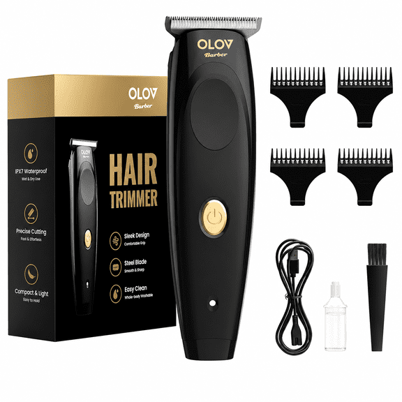 OLOV All in One Rechargeable Beard, Mustache, Detail Trimmer for Men, Black