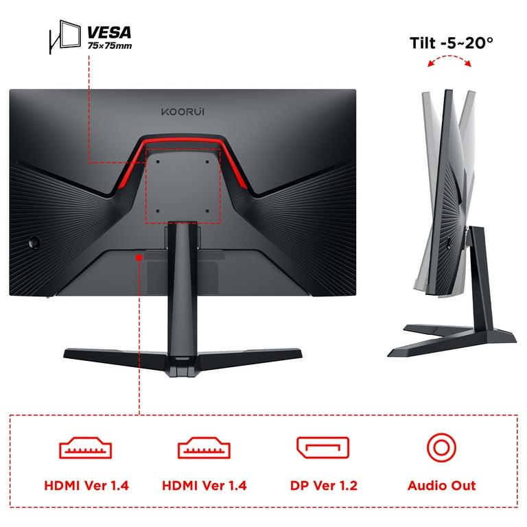  KOORUI 24 Inch Gaming Monitor, 165Hz IPS 1080p 1ms