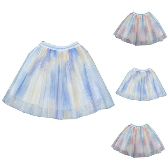 Summer Saving! Ashirexll Summer Skirts, Midi Skirt, Medium to Large Children and Girls Versatile Puffy Mesh Skirt Skirt