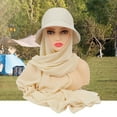 thumbnail image 2 of CYSFASHION Scarf for Women Fall Fashion Must Haves Pashmina Retro Elegant Feel Winter Lightweight Hair Towel Wrap Beige, 2 of 5