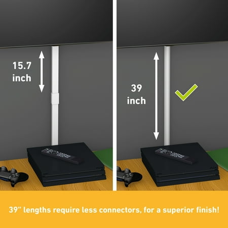 D-Line Black Half Round Cord Cover Pack, 0.78x0.39in, 4x 39in Lengths