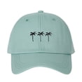 thumbnail image 3 of HuangHuanChen Unisex Baseball Hat for Women Men Daily Wear Three Coconut Trees Printed Low-Profile Washed Cotton Cap Soft Adjustable Sun Hats Baseball Caps Unisex Outdoor Blackish Green One Size, 3 of 3