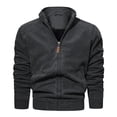 thumbnail image 3 of Vedolay Jacket Coat Long Sleeve Coats for Men Solid Casual Zipper Warm Jacket Black,5XL, 3 of 4
