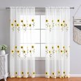 thumbnail image 3 of Sheer Curtain Sunflower Patterned Semi-Sheer Rod Pocket Curtain for Living Room Bedroom, 3 of 7