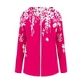 thumbnail image 4 of Stamzod Long Sleeve Hoodies for Women Fall Floral Cropped Zip Up Hoodie Women Business Casual Work Sweatshirt for Women Hot Pink XXL, 4 of 4