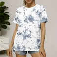 thumbnail image 3 of AKOEE Tie Dye T-Shirts Womens Oversized Fit Summer Crewneck Short Sleeve Tops Loose Casual Workout Tees (M, White), 3 of 8