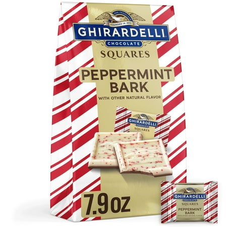 GHIRARDELLI Peppermint Bark Chocolate Squares, 7.9 oz Bag