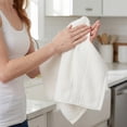 thumbnail image 4 of REGALWOVEN 2 Pack Luxury Striped Cotton Hand Towels, Ultra Soft Absorbent Quick Dry Bath Towels for Bathroom, Kitchen, Spa, Hotel White 29" x 13", 4 of 7