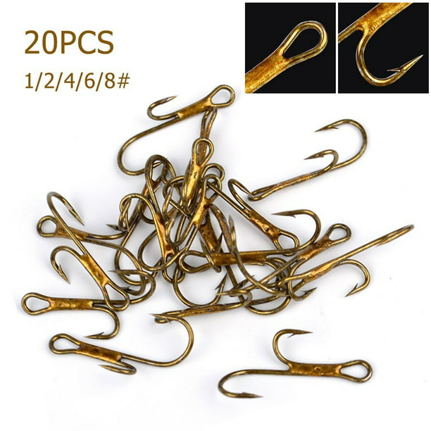 20Pcs/Lot High Carbon Steel Fishing Double Hook Worm Lure Barbed Crank Hook  Pike 