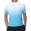 WEILANXIN Store Weilanxin Swim Shirts Short Sleeve for Men Quick Dry Running UPF50+ Sun Protection Rash Guard Top White Gradient Sky Blue M