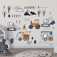 thumbnail image 3 of Mulaibdin 37 pcs Cartoon Bulldozer Digger Wall Stickers, Adorable Baby Boys Room Decor for Bedroom Nursery Construction Wall Murals Peel and Stick (37PCS), 3 of 7